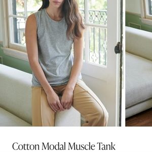 Quince Set Of 3 Cotton Modal Muscle Tank Tee ,Size Small White, Black,Navy